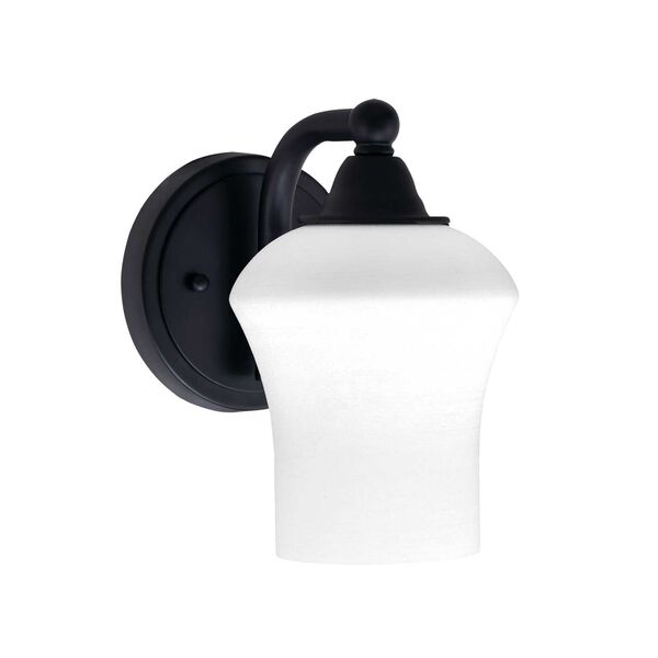 Paramount Matte Black One-Light Wall Sconce with Five-Inch Zilo White Linen Glass, image 1