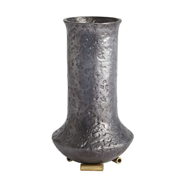 Ferro Black and Brass Vase, image 1