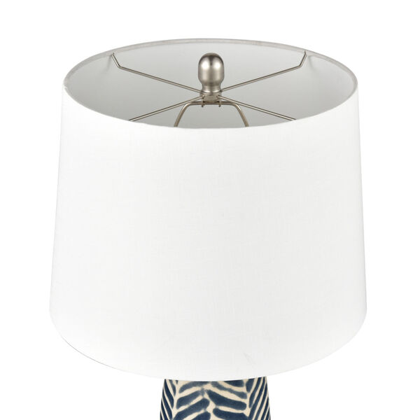 Bynum Etched Navy and White One-Light Table Lamp, image 3