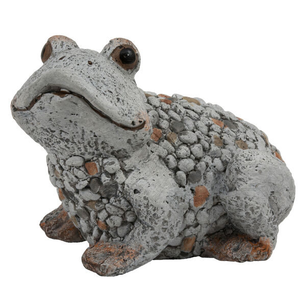 Gray Outdoor Garden Frog Figurine, image 1