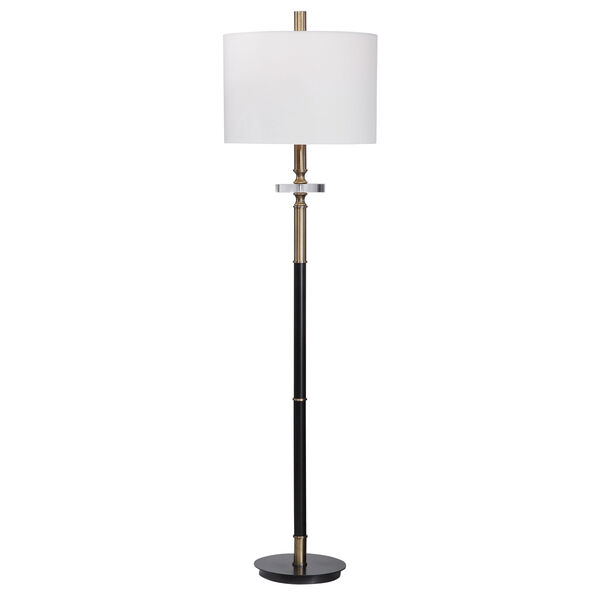 Maud Antique Brass and Aged Black Floor Lamp, image 1