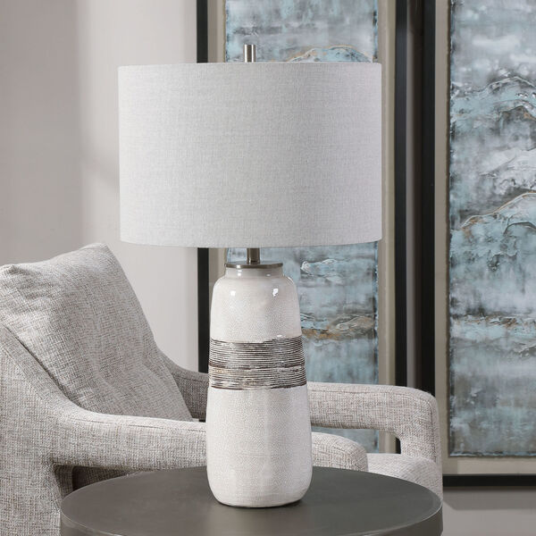 Comanche Off-White One-Light Crackle Table Lamp, image 3