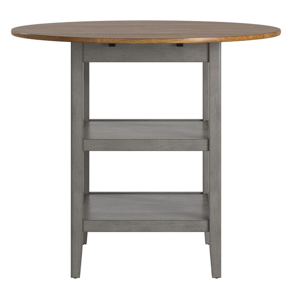 Caroline Gray Two-Tone Side Drop Leaf Round Counter Height Table, image 4