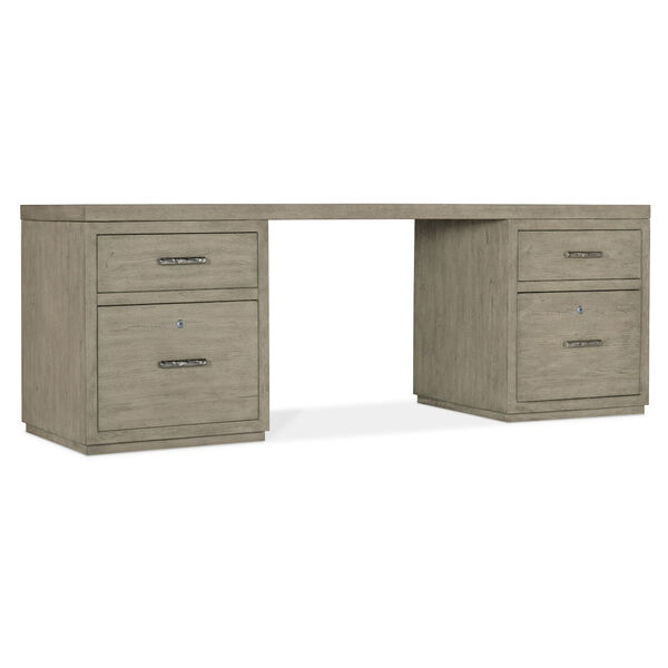 Linville Falls Smoked Gray 84-Inch Desk with Two Files, image 1