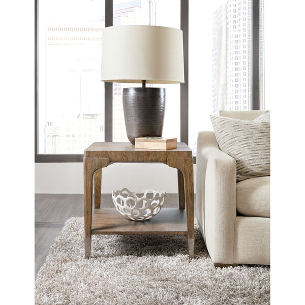 Chapman Warm Brown and Pewter Rectangle End Table, image 3