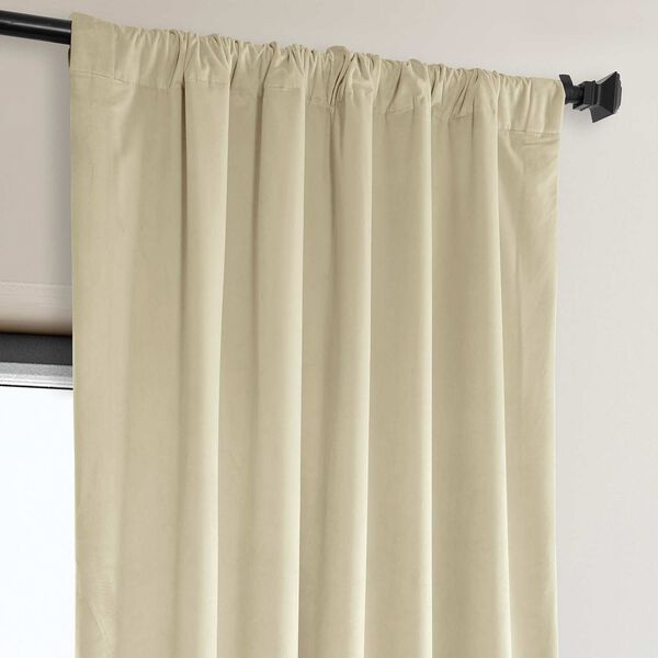 Light Beige Plush Velvet Single Panel Curtain 50 x 96, image 5