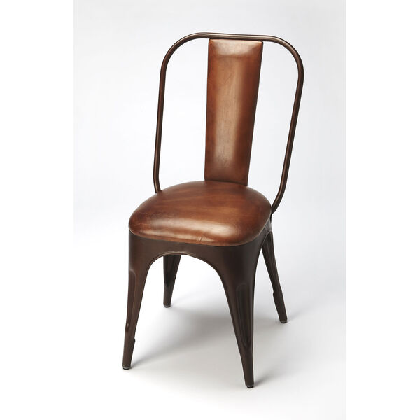 Riggins Iron and Leather Side Chair, image 1