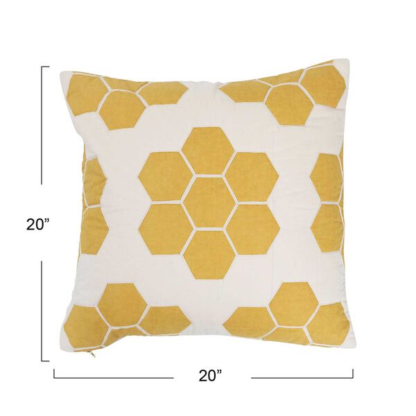 Yellow Quilted Cotton 20 x 20-Inch Pillow, image 3