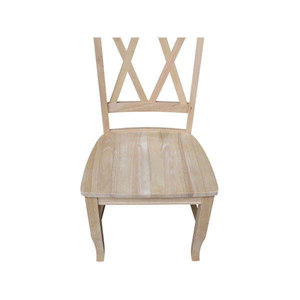 Set of Two Unfinished Wood Double X-Back Chairs, image 10