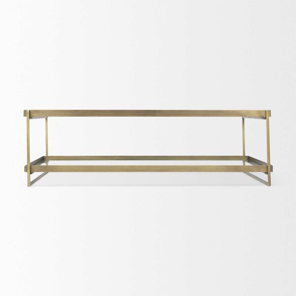 Trey Gold Metal with Glass Coffee Table, image 4