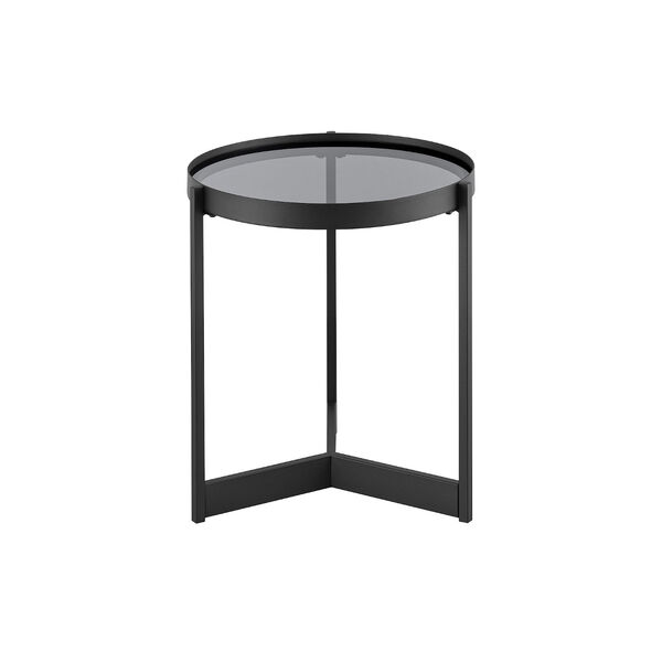 Rhonda Black with Smoked Glass Round Side Table, image 2