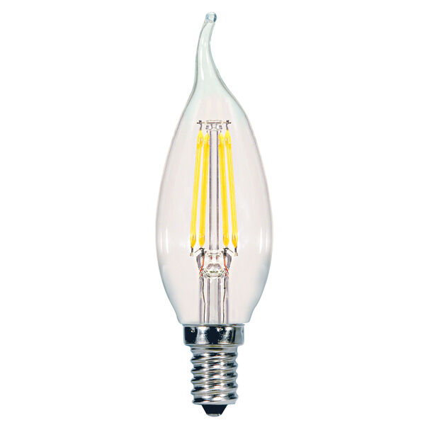 SATCO Clear LED CA11 Candelabra 5.5 Watt LED Filament Bulb with 2700K 500 Lumens 80 CRI and 360 Degrees Beam, image 1