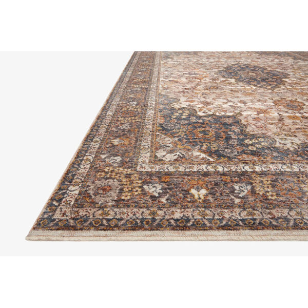 Lourdes Natural and Ocean Rectangle: 5 Ft. 3 In. x 7 Ft. 9 In. Rug, image 2