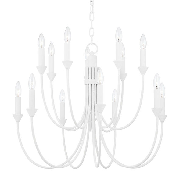 Cate Gesso White 14-Light Chandelier, image 1