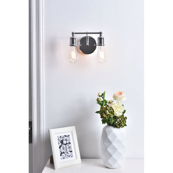 Serif Chrome Two-Light Wall Sconce, image 2