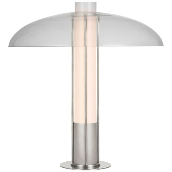 Troye Medium Table Lamp in Polished Nickel with Clear Glass by Kelly Wearstler, image 1