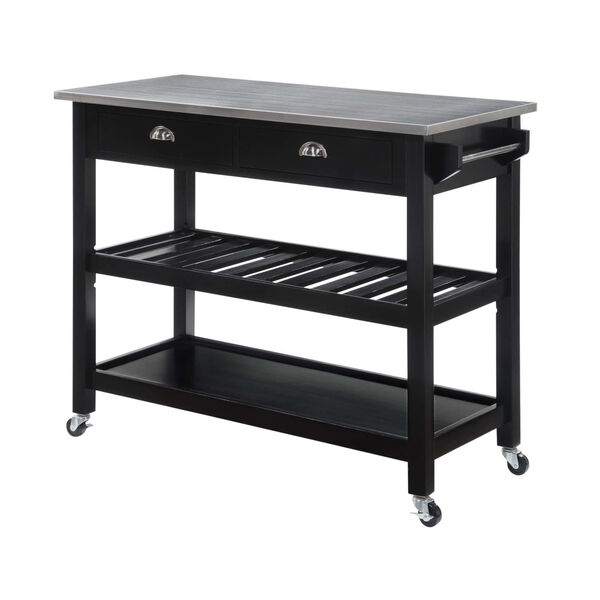American Heritage 3 Tier Stainless Steel Kitchen Cart with Drawers, image 3
