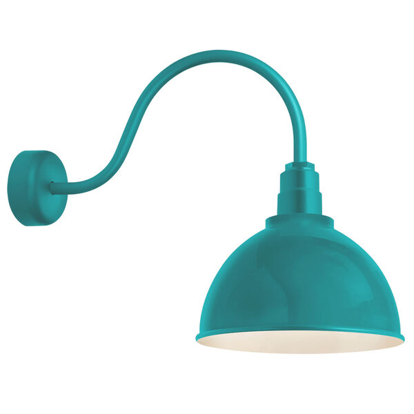 Deep Reflector Tahitian Teal One-Light 16-Inch Outdoor Wall Sconce with 23-Inch Arm, image 1