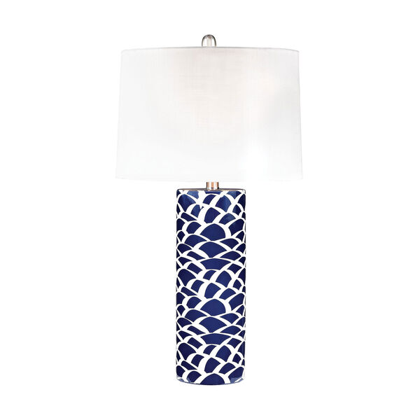 Selby Navy Blue and White One-Light Table Lamp, image 1