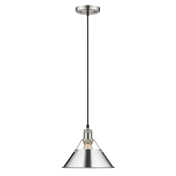 Orwell Pewter 10-Inch One-Light Pendant with Chrome Shade, image 1