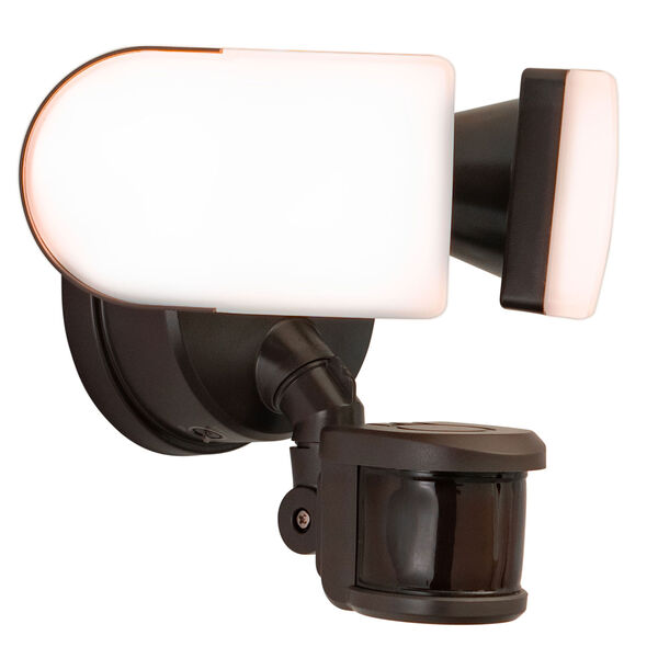 Lambda Bronze Two-Light Outdoor Motion Sensor Linkable Adjustable Integrated LED Security Flood Light, image 6