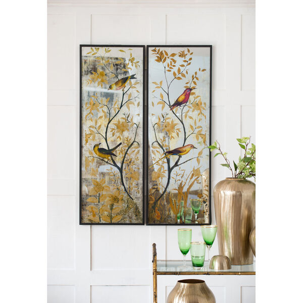 Birds on Branches Wall Mirrors ,Set of 2, image 1