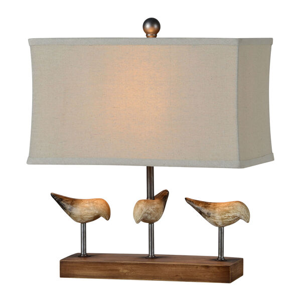 Snipes Wood and Worn Cream One-Light 18-Inch Table Lamp Set of Two, image 1