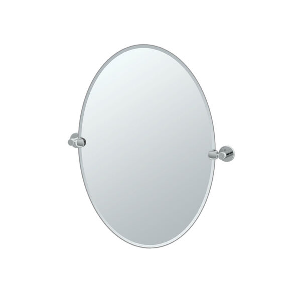Channel Chrome Tilting Oval Mirror, image 1