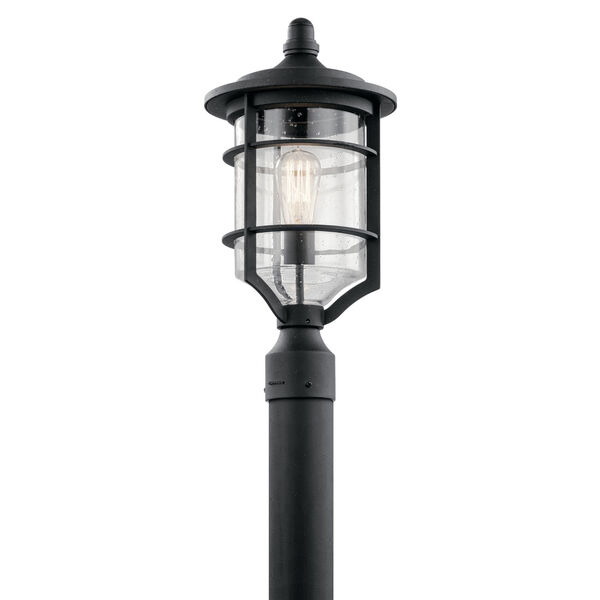 Royal Marine Distressed Black 10-Inch One-Light Outdoor Post Lantern, image 1