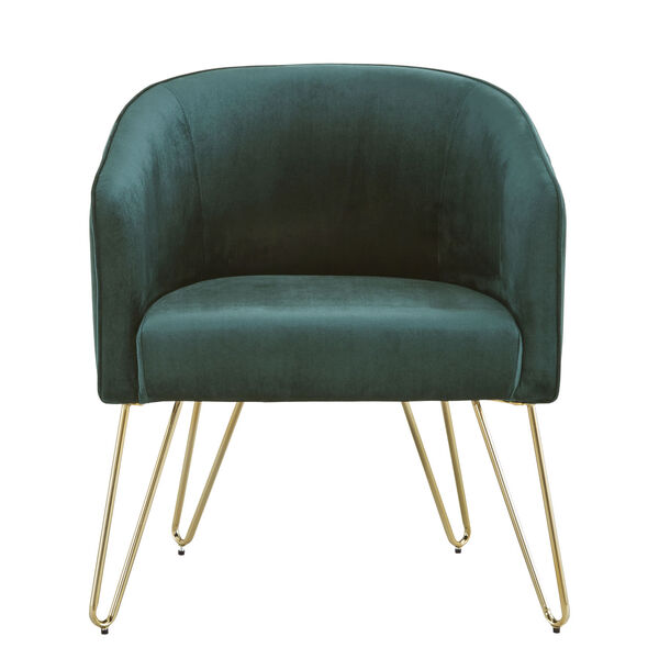 Aster Green Velvet Arm Chair with Gold Leg, image 2