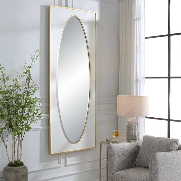 Danbury White and Gold 32 x 80-Inch Wall Mirror, image 1