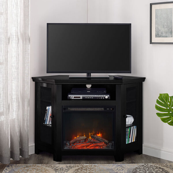48-inch Corner Fireplace TV Stand - Black, image 5