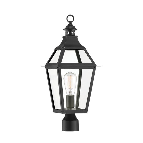 Jackson Black and Gold Highlighted One-Light Outdoor Post Lantern, image 1