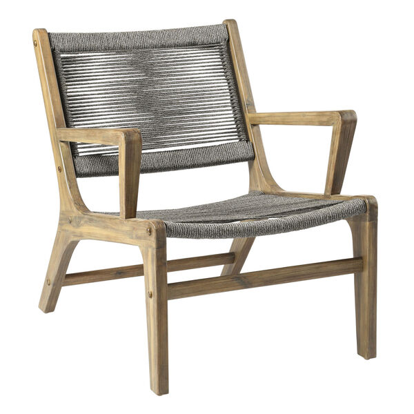 Explorer Oceans Lounge Chair in Eucalyptus Wood and Mixed Grey, image 1