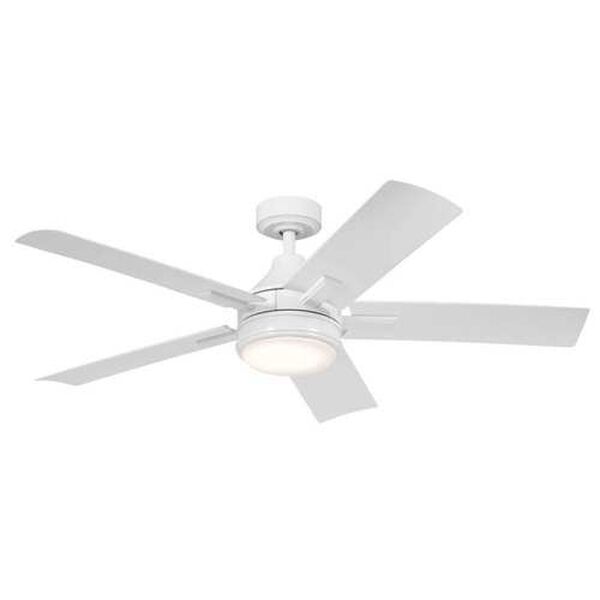 Tide White LED 52-Inch Steel Ceiling Fan, image 1