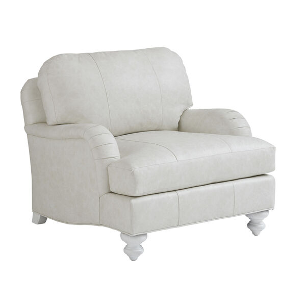 Ocean Breeze White Gilmore Leather Arm Chair, image 1