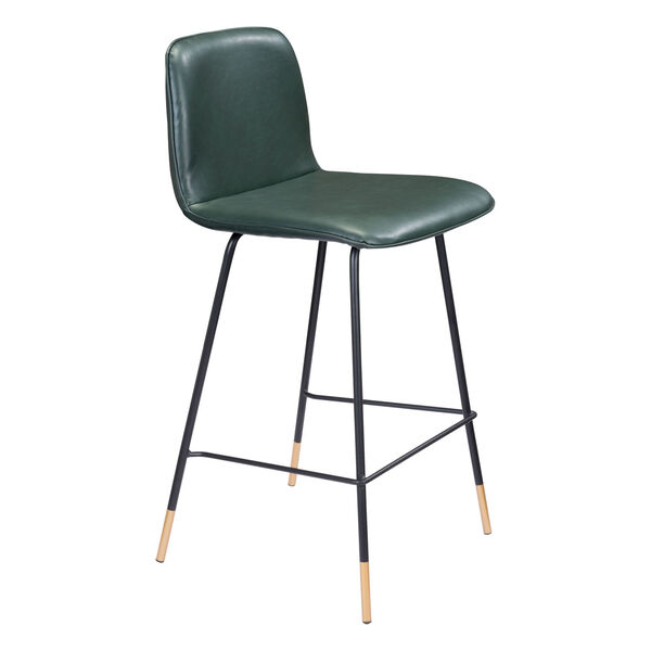 Var Green, Black and Gold Counter Height Bar Stool, image 1