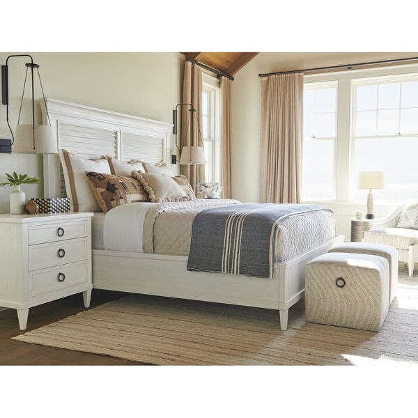Ocean Breeze White Royal Palm Louvered King Bed, image 3