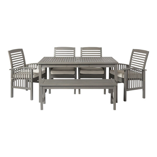 Gray Wash 32-Inch Six-Piece Simple Outdoor Dining Set, image 4