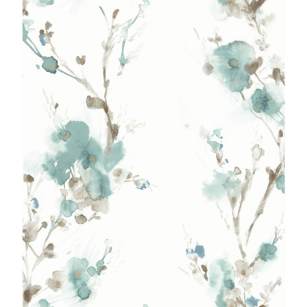 Candice Olson Breathless Charm Teal and Brown Wallpaper - SAMPLE SWATCH ONLY, image 1