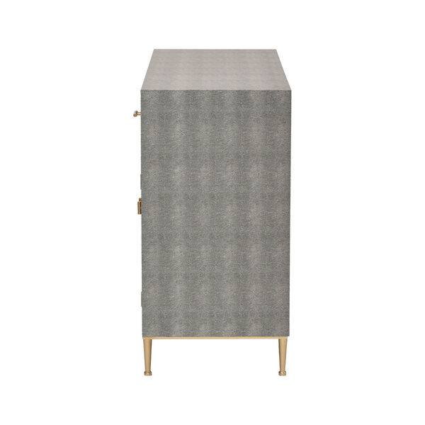 Sands Point Grey and Gold Two-Door Two-Drawer Cabinet, image 4