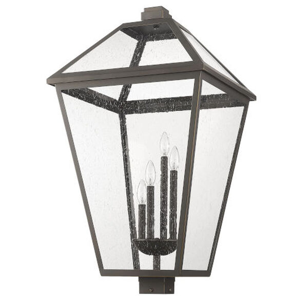 Talbot 33-Inch Four-Light Outdoor Post Mount Fixture with Seedy Shade, image 5