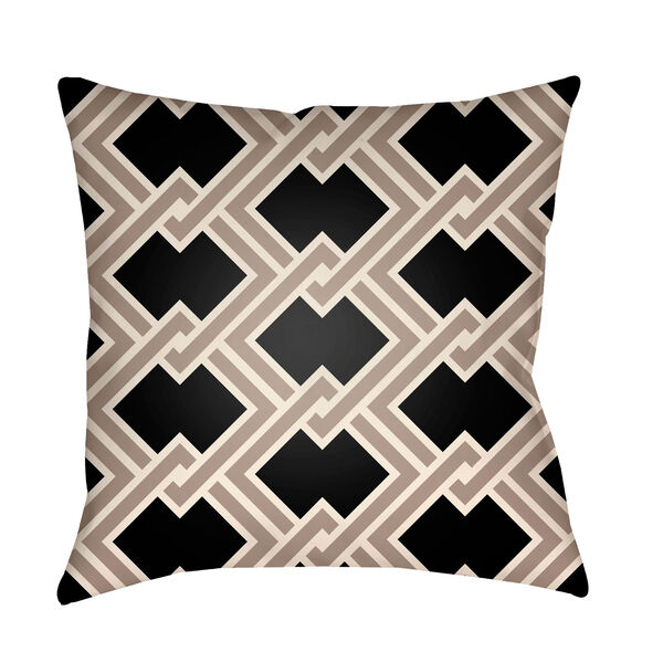 Litchfield Cabana Onyx and Taupe 22 x 22 In. Pillow with Poly Fill, image 1