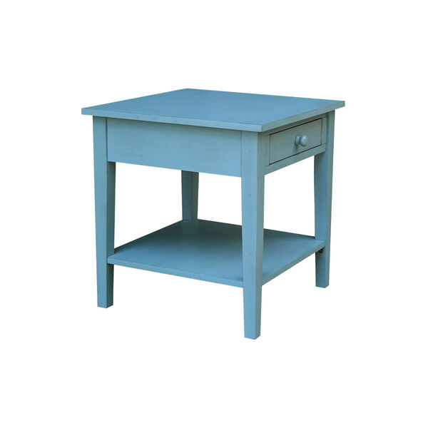 Spencer Antique Rubbed Ocean Blue End Table, image 4