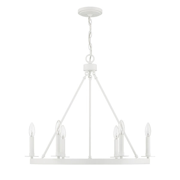 Bisque White Six-Light Chandelier, image 2