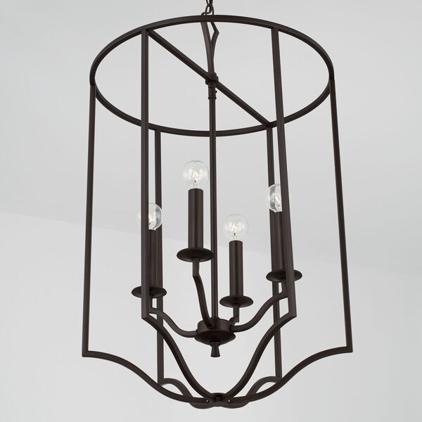 Jaymes Old Bronze Four-Light Caged Lantern Foyer, image 4
