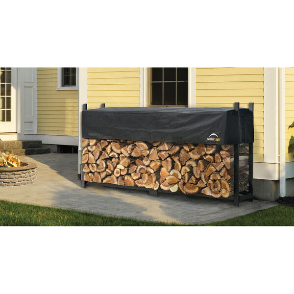 Black 8 Ft. Ultra Duty Firewood Rack with Cover, image 2