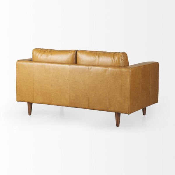 Svend Tan Leather Love Seat Sofa, image 5