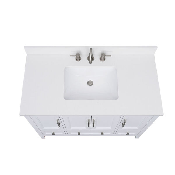 Lotte Radianz Everest White 43-Inch Vanity Top with Rectangular Sink, image 4
