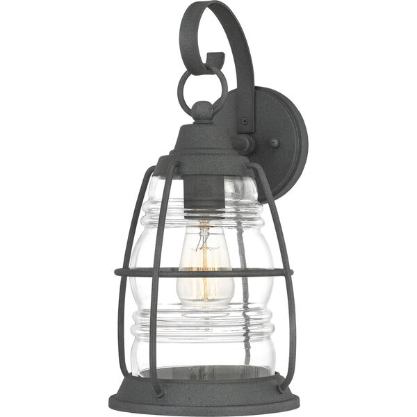 Admiral Mottled Black 16-Inch One-Light Outdoor Lantern with Clear Glass, image 1